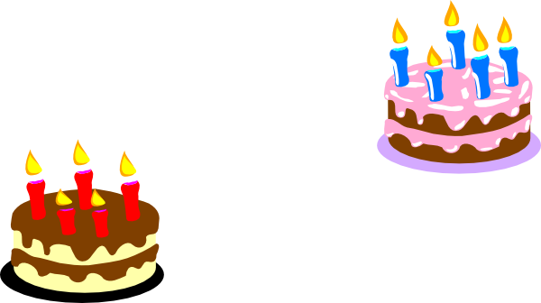 Small Cakes Clipart - Small Birthday Cake Clip Art (600x336), Png Download