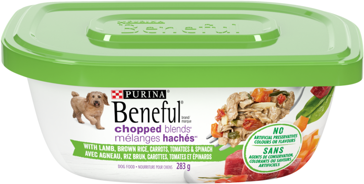Purina® Beneful® Chopped Blends™ With Lamb, Brown Rice, - Purina Beneful Chopped Blends Chicken, Carrots, Peas (750x750), Png Download