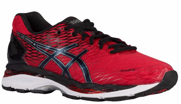 Asics Gel-nimbus - Asics Gel-nimbus 18 - Men's Racing Red/black/silver (593x517), Png Download