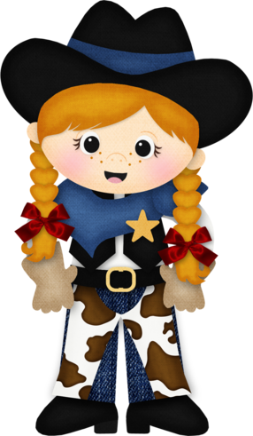 Jejghmgrnec51 E Western Clip Art, Western Theme, Cowboy - Cow Girl Clip Art (286x491), Png Download