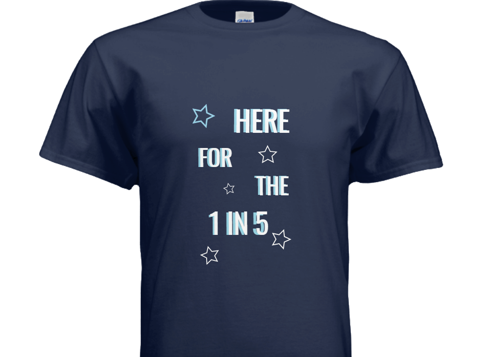 Here For The 1 In 5 Tee-shirt - Professional Team T Shirt Design (1003x731), Png Download