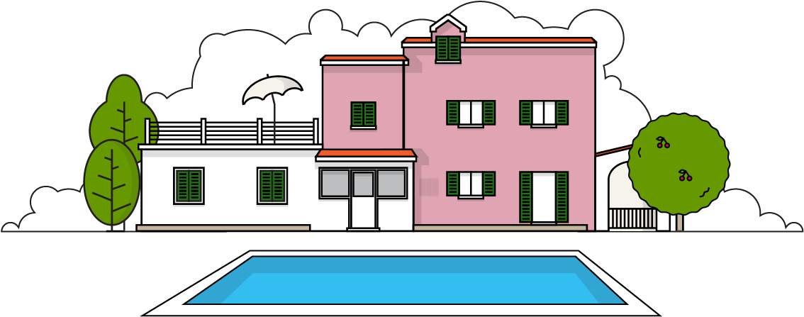 Holiday House Clipart - Holiday Home Clipart (1163x446), Png Download