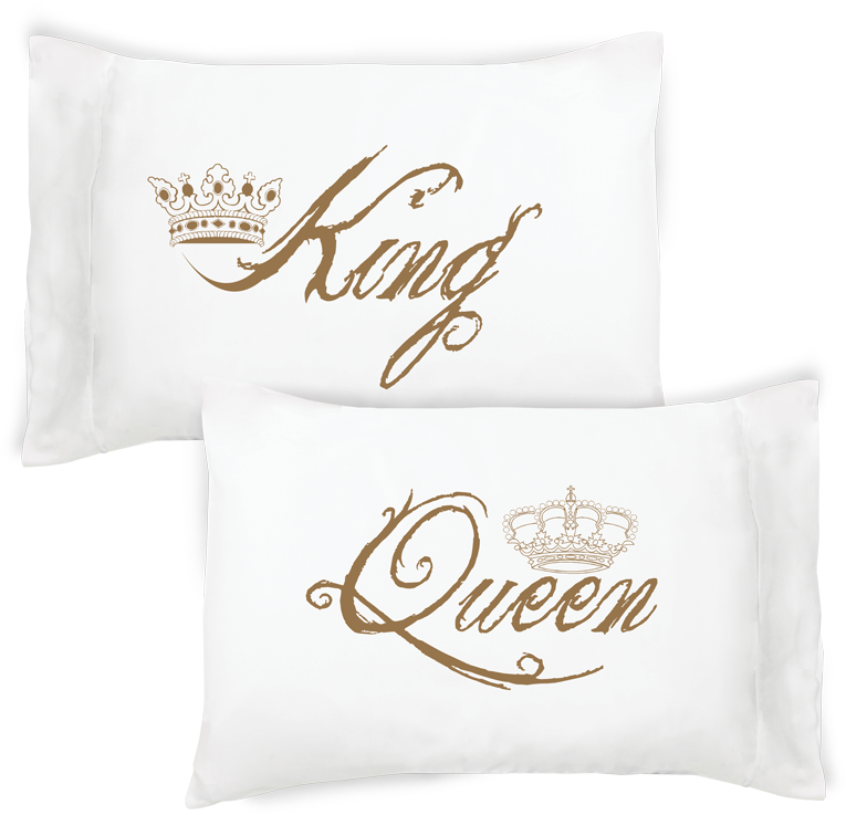 Buy King And Queen Pillowcase Set, A Gifts And Home - Fonts King And Queen (800x781), Png Download