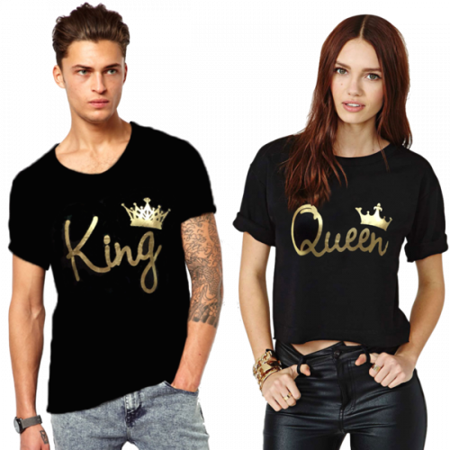 King And Queen Couple Combo T-shirt At Rs - T Shirt For Couple (500x500), Png Download