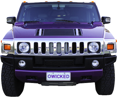 Front Of The Purple Hummer Limo By Wicked Limousines - Hummer Purple (400x347), Png Download