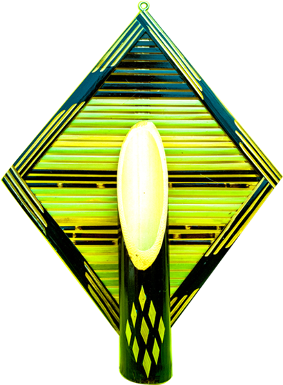 Kite Shaped Base Pipe Bamboo Flower Vase In Brown And - Yellow (1000x1000), Png Download