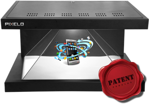 3 Side Pyramid - 3d Holographic Display Pyramid (500x394), Png Download