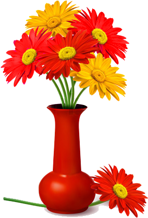 Vase Of Flowers Png Pin Cartoon Flower Vase Decorative - Flower In A Flower Vase (437x480), Png Download