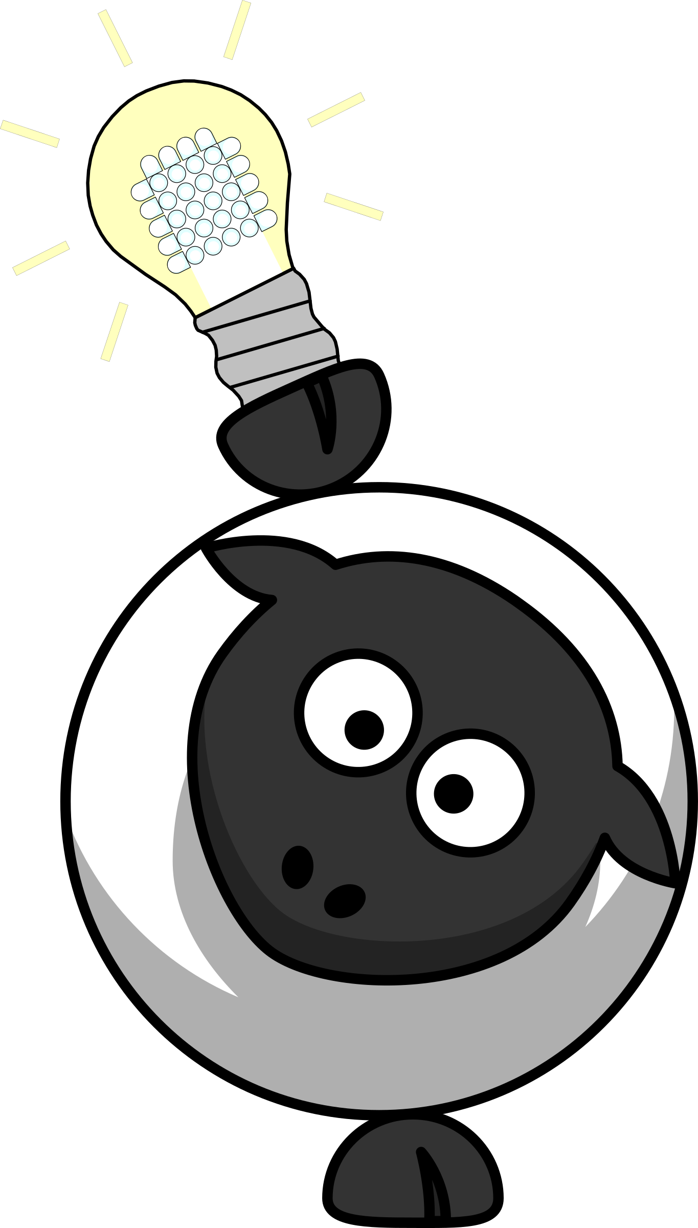 Sheep Clipart Lamp - Incandescent Light Bulb (1365x2400), Png Download