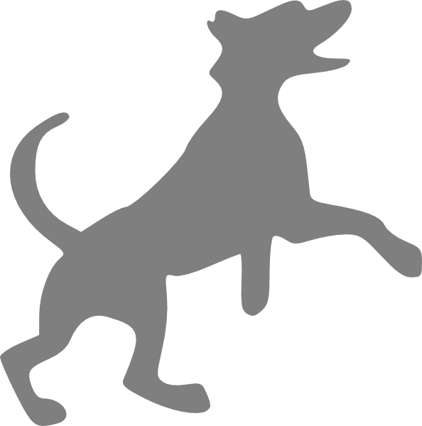 How To Set Use Grey Dog Clipart - Jumping Dog Embroidery Design (594x600), Png Download