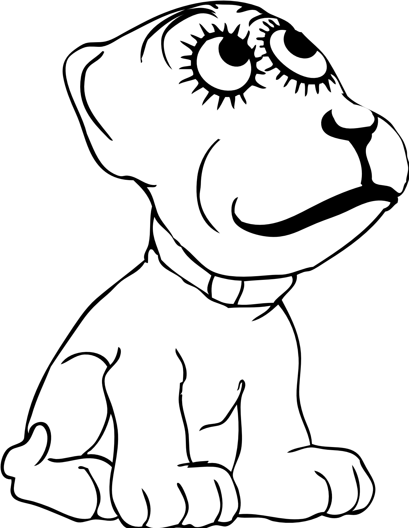 And White Cartoon Dog - Dog Black And White Hd Cartoon (1331x1725), Png Download