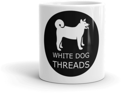White Dog Threads, Mug - White (500x500), Png Download