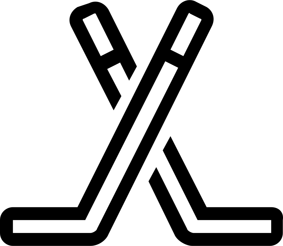 Two Hockey Sticks Outline - Hockey Stick (980x852), Png Download
