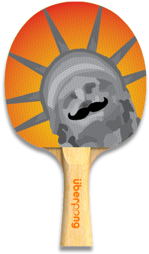 Ping Pong Paddle Incognito Lady Liberty - Statue Of Liberty (306x513), Png Download
