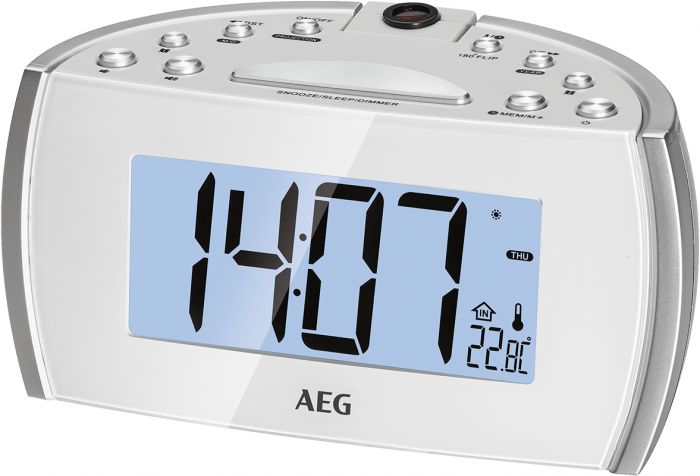 Elektro-technische Vertriebsgesellschaft Mbh - Aeg Clock Radio With Projector 4119p Mrc White 710 (700x476), Png Download