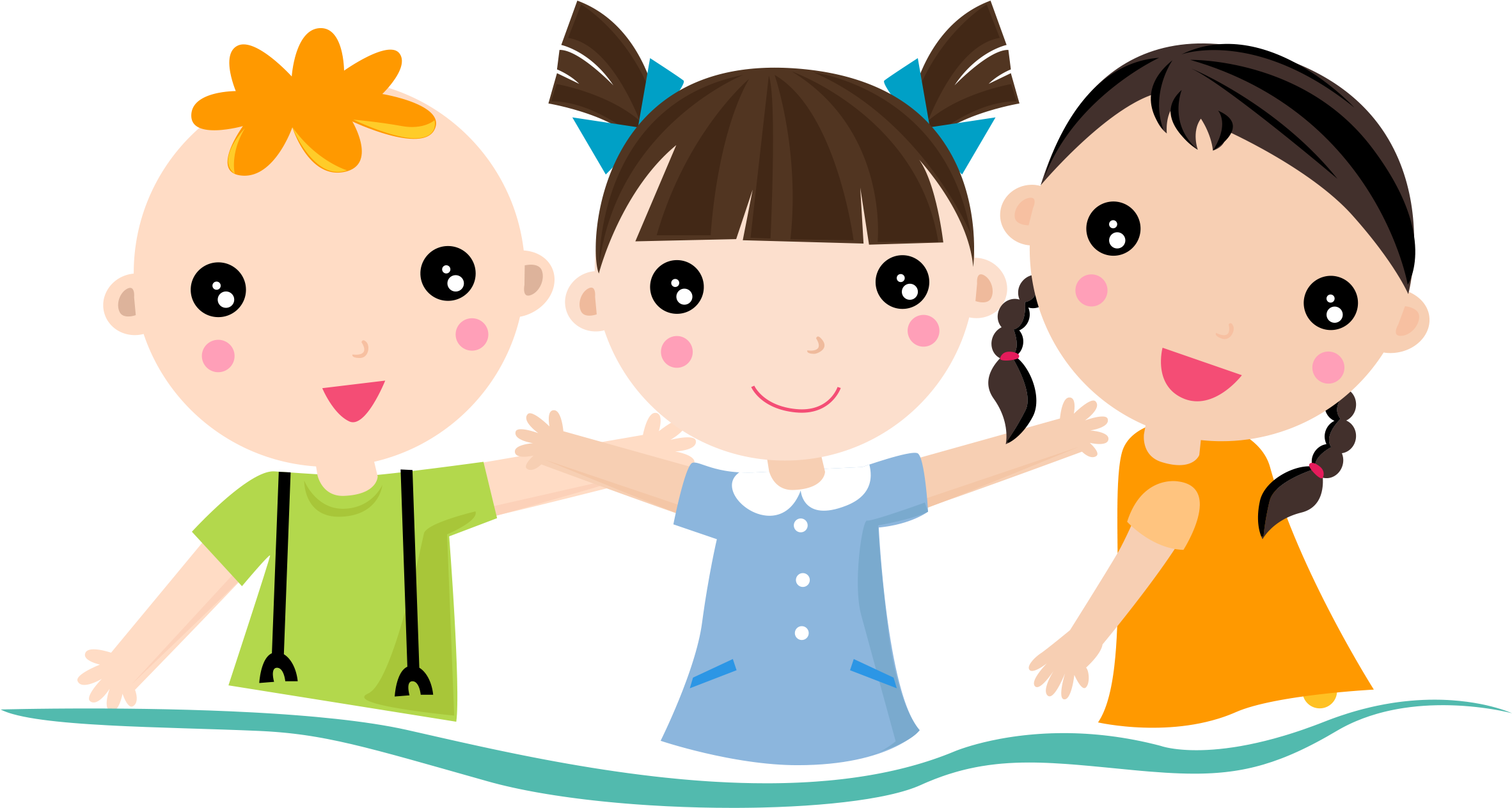 Hand Painted Cartoon Flat Children S Decorative - เด็ก การ์ตูน Png (2990x1933), Png Download