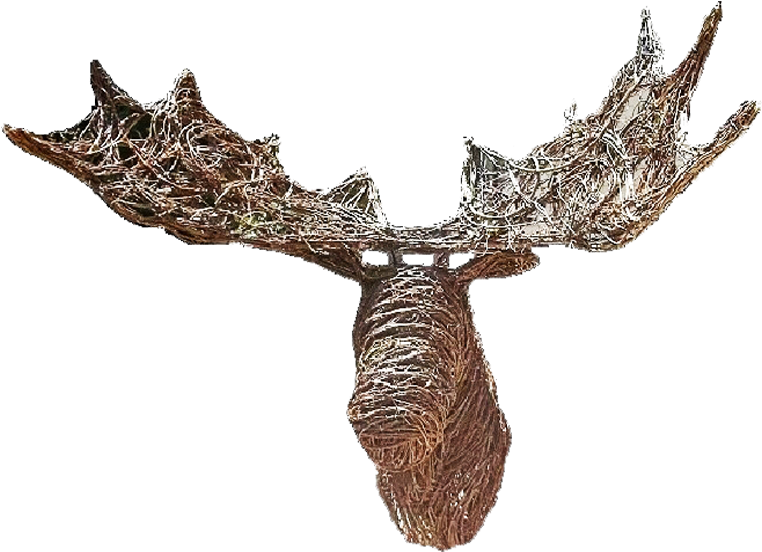Grapevine Moose Head (780x640), Png Download