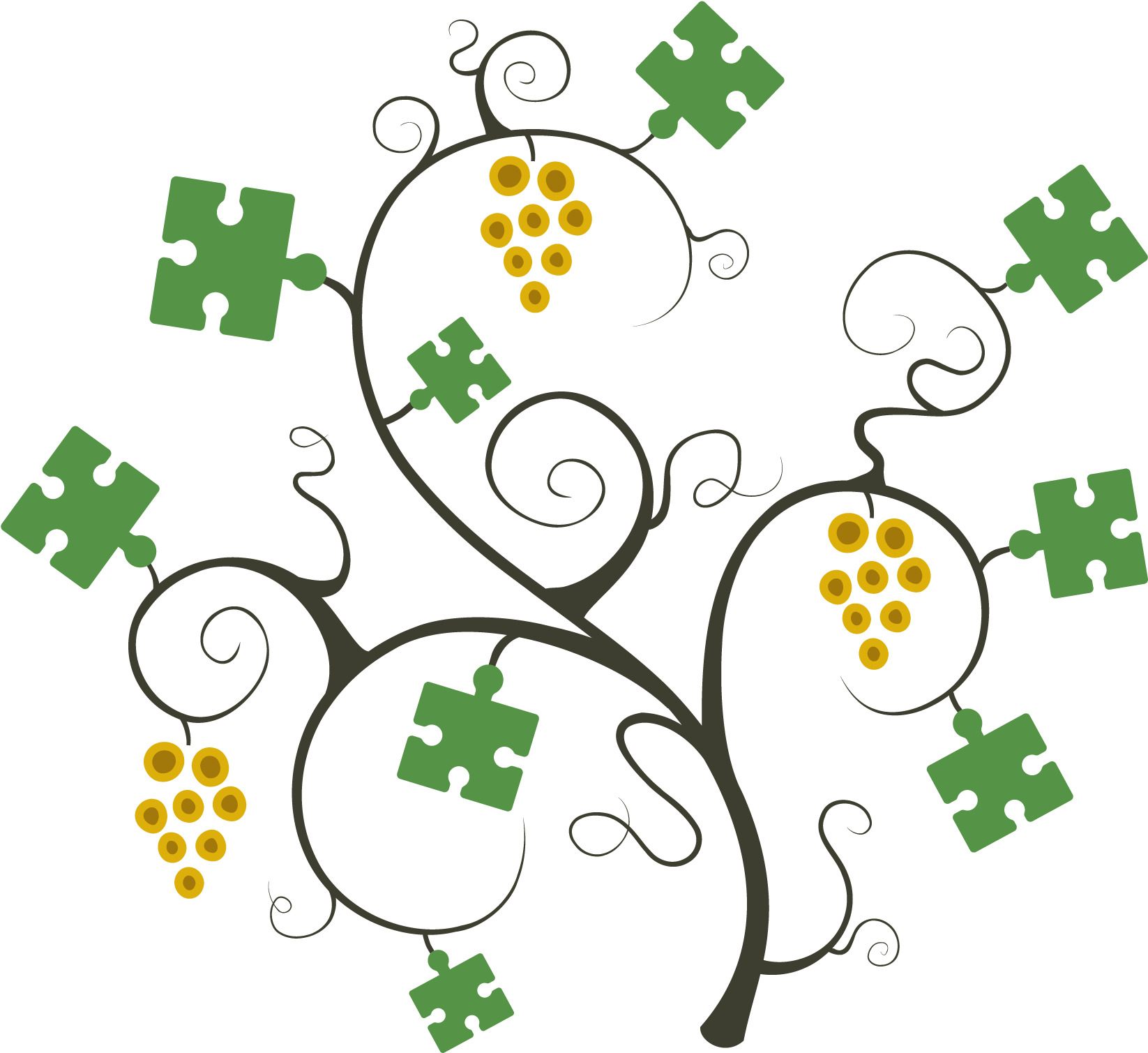 Grape Vine Puzzle - Grape Vine (2400x2400), Png Download