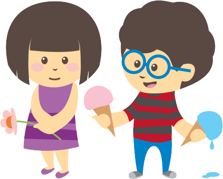 Cartoon Children Ice Cream Png (459x368), Png Download