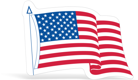 Die Cut Waving American Flag Decals - American Flag (600x600), Png Download