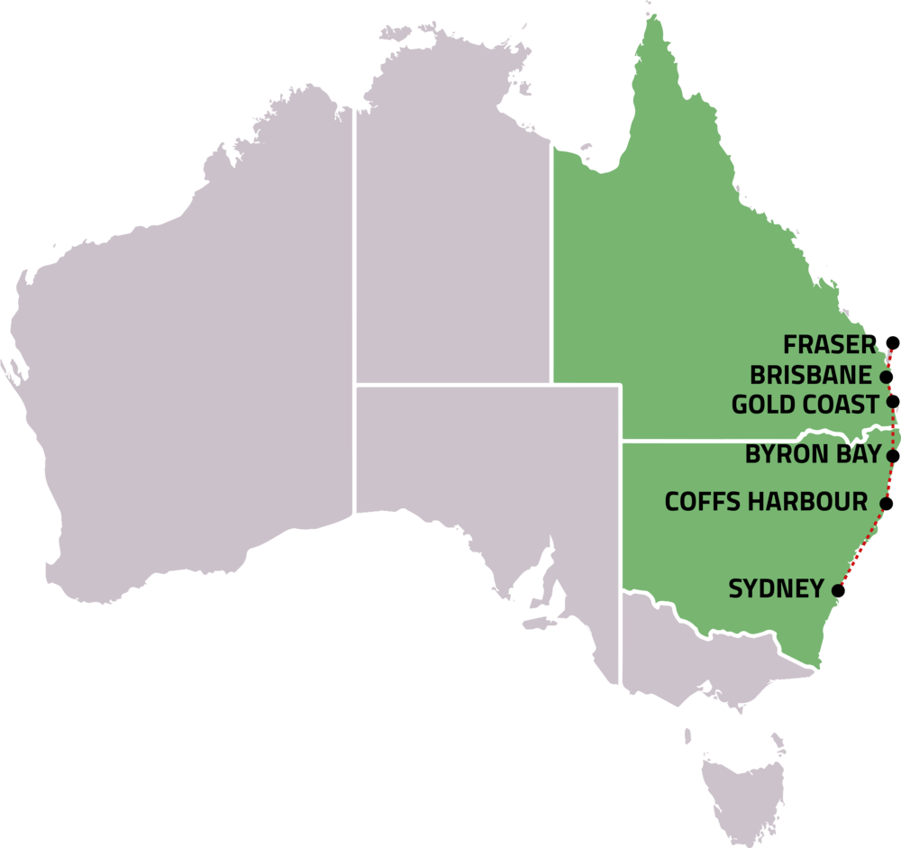 Mapa Coast East Creatop Picturesque Mapa Coast East - Ireland Compared To Australia (1000x941), Png Download