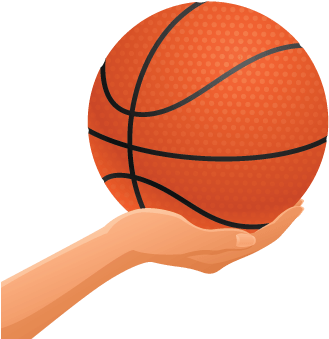 Boy With Basketball - Hand Holding A Basketball (399x399), Png Download