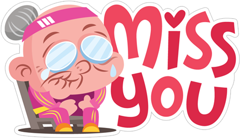 Miss You Elderly Grandma - Grandparent (490x317), Png Download