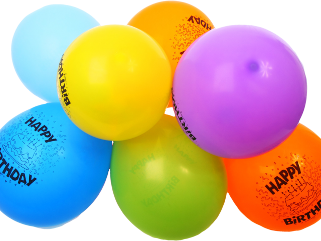 Birthday Balloons Png - Happy Birthday Notebook [book] (640x480), Png Download