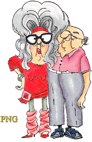 Funny Old People Views Album Vector - Funny Old People Clipart (313x500), Png Download