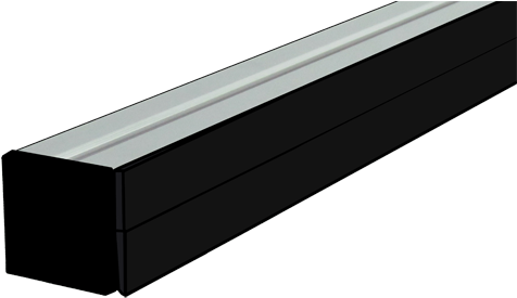 48mm Side Rail With Black Wear Strip - Soundbar (500x500), Png Download