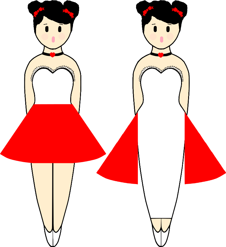 Free Ballerina Pencil Pals Red Outfits - Drawing (734x800), Png Download
