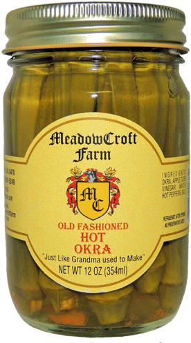 Hot Okra - Meadowcroft (2 Pack) Sweet German Pickles - Authentic (285x500), Png Download