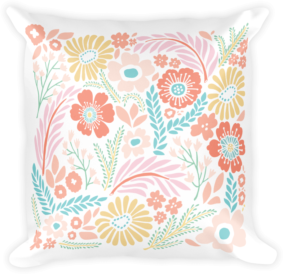 Forget Me Not Pastel Pillow (1000x1000), Png Download