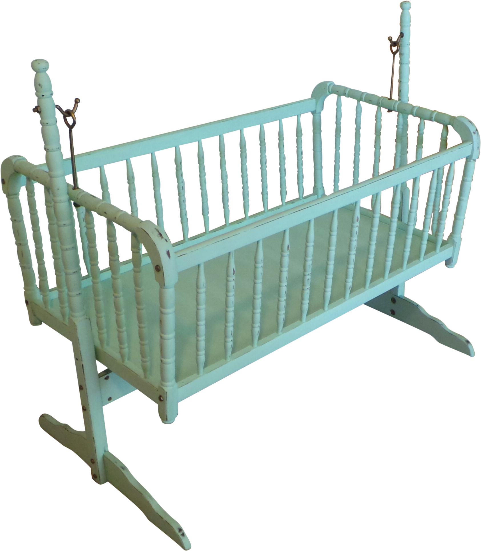 Vintage Shabby Chic Swinging Baby Bassinet On Chairish - Infant Bed (2270x2203), Png Download