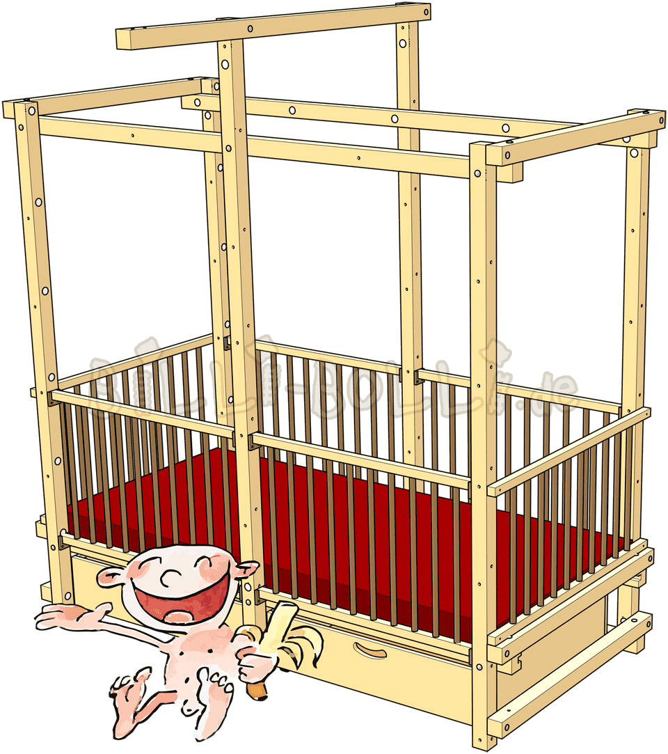 Baby Crib - Bunk Bed (960x1083), Png Download