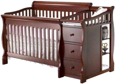 What Is A Convertible Baby Crib With Changing Table - Sorelle Tuscany 4in1 Convertible Crib And Changer Combo (460x335), Png Download