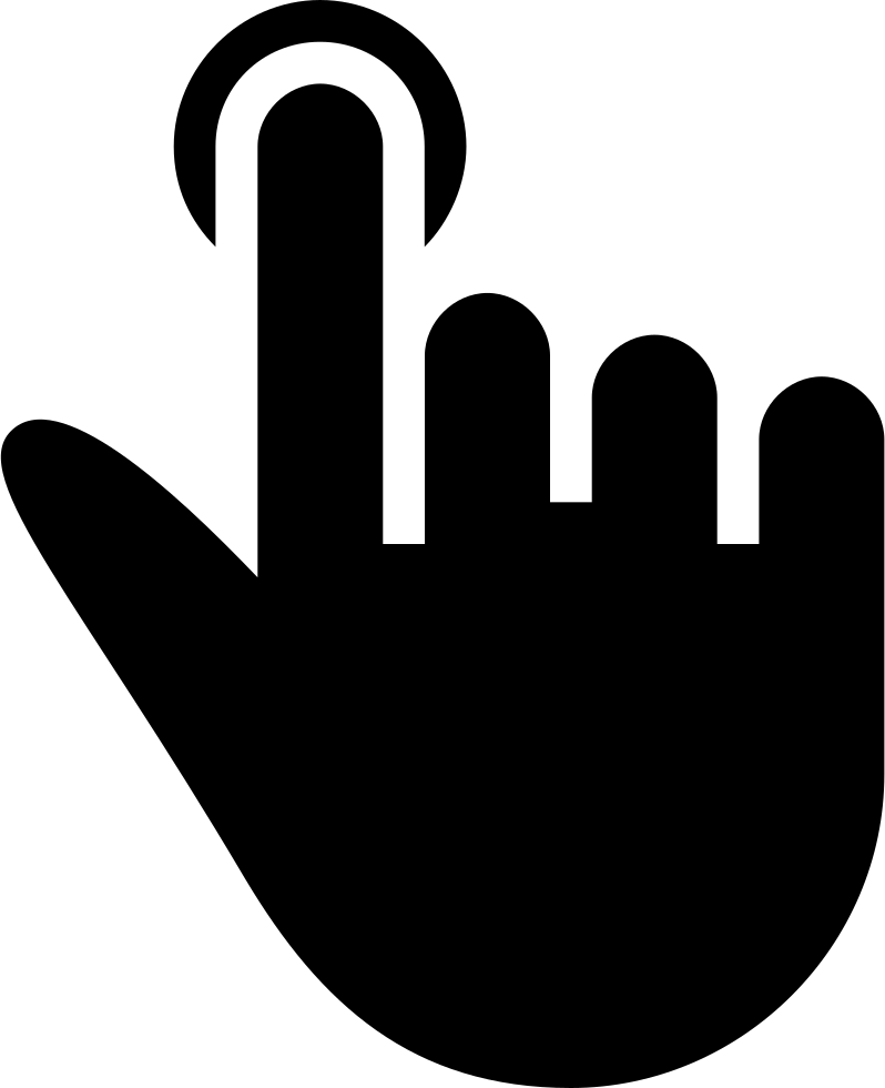 One Finger Click Black Hand Symbol Comments - Click Icon Black (798x980), Png Download