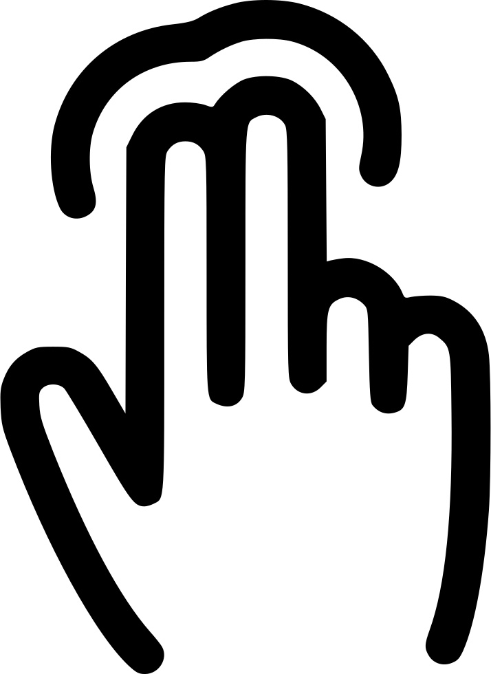 Swipe Tap Press Touch Click Hand Double Comments - Orange Cursor Icon (714x980), Png Download