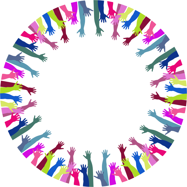Reaching Hands Png - Hands In A Circle Clipart (774x774), Png Download