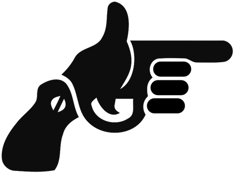 Click Click React - Finger Gun Clipart (500x379), Png Download