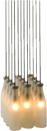 Milk Bottle Lamp-0 - Droog Milk Bottle Lamp Chandelier (632x482), Png Download