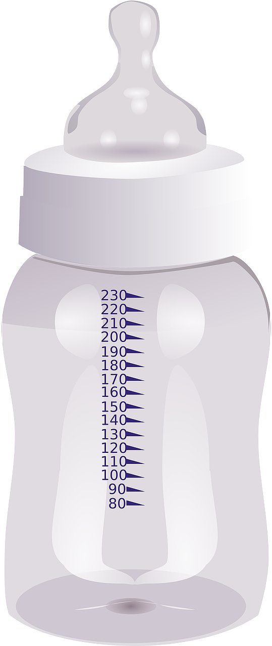 Baby Bottle White - Clipart Biberon (640x1280), Png Download
