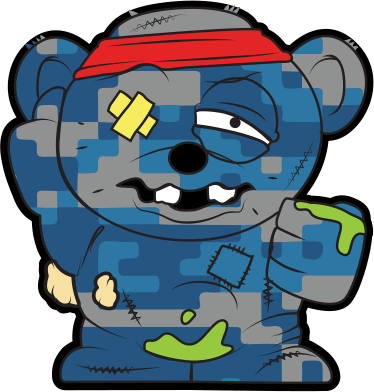 Stuffed-bear - Grossery Gang Limited Edition Sargent Stuffed Bear (374x392), Png Download