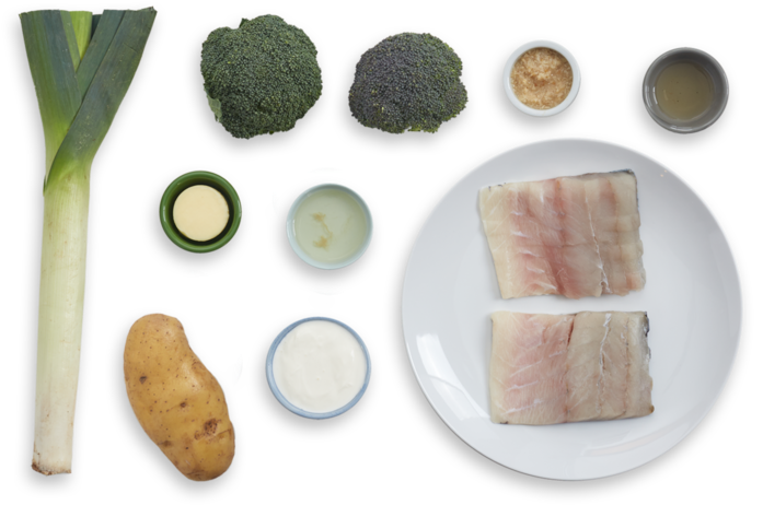 Crispy Barramundi With Melted Leek & Roasted Vegetables - Vegetable (700x477), Png Download