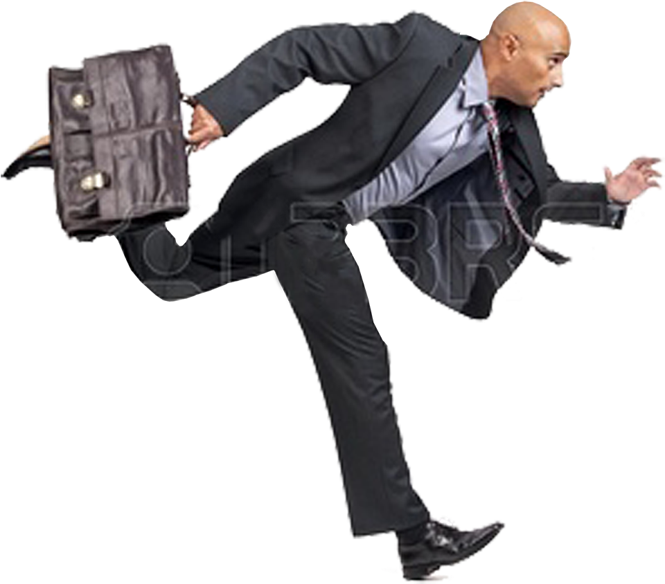14 May Running Man Briefcase - People Running In Suits (1073x931), Png Download