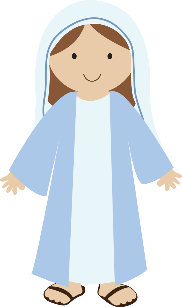 Clementine Nativity Mary2-608x1024 - Nun Png Cartoon (608x1024), Png Download