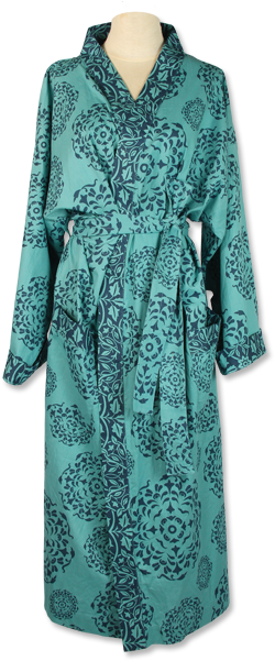 Kimono Robe - Teal Mandala - Zen Kimono Robe (black) (600x600), Png Download