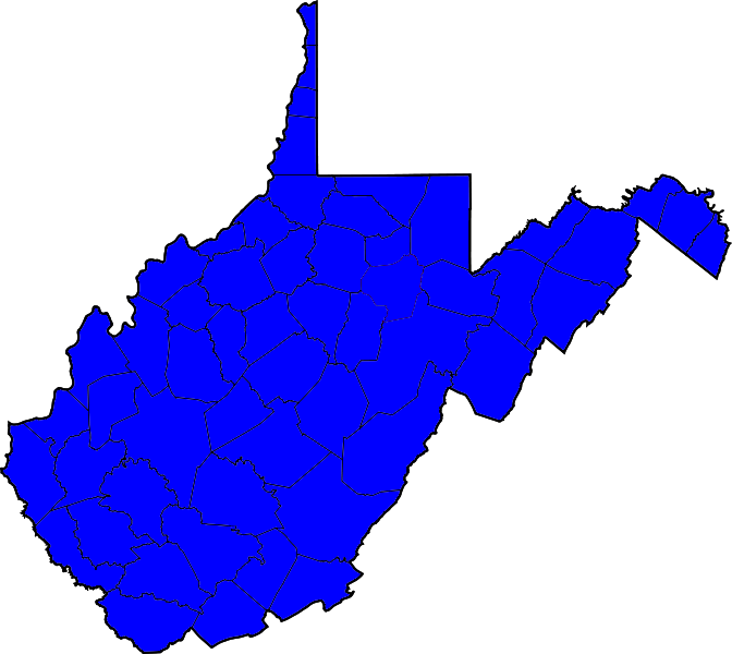 West Virginia D Sweep - West Virginia Electoral Map (672x600), Png Download