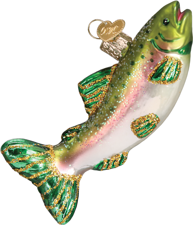 Alpine Rainbow Trout Hanging Christmas Ornament (950x950), Png Download