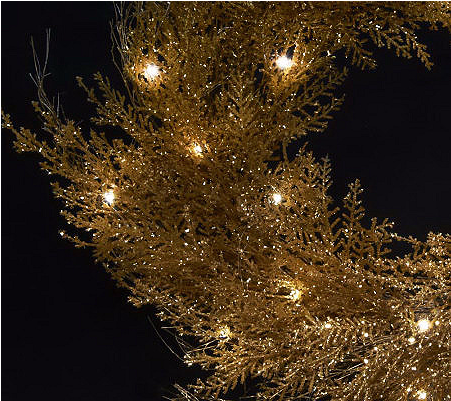 Lit Sparkling Cedar Twig 22" Wreath Or 4' Garland (800x505), Png Download